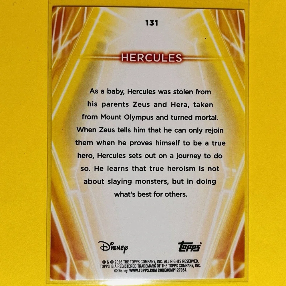 2026 Topps‎ Disney Neon Hercules /199 Green Parallel Serial Numbered Card ✨